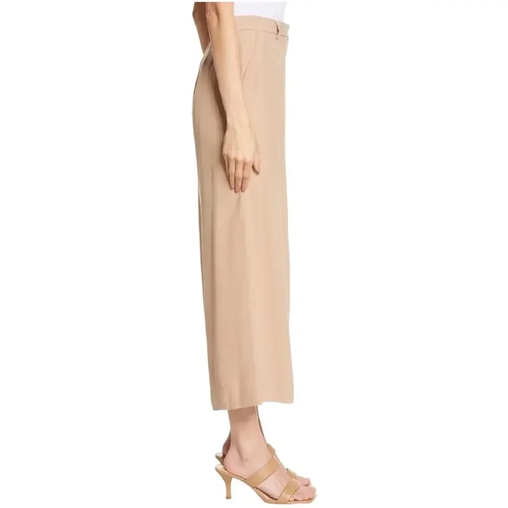 L'AGENCE Chrisley High Waist Wide Leg Pants in Cappuccino 12 NWT
